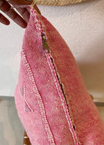 Funda Cojín de seda de cactus rosa