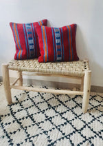 taburete marroquí largo artesanal de madera