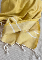 Fouta Toalla Compte Amarilla y Blanco 1mx2m