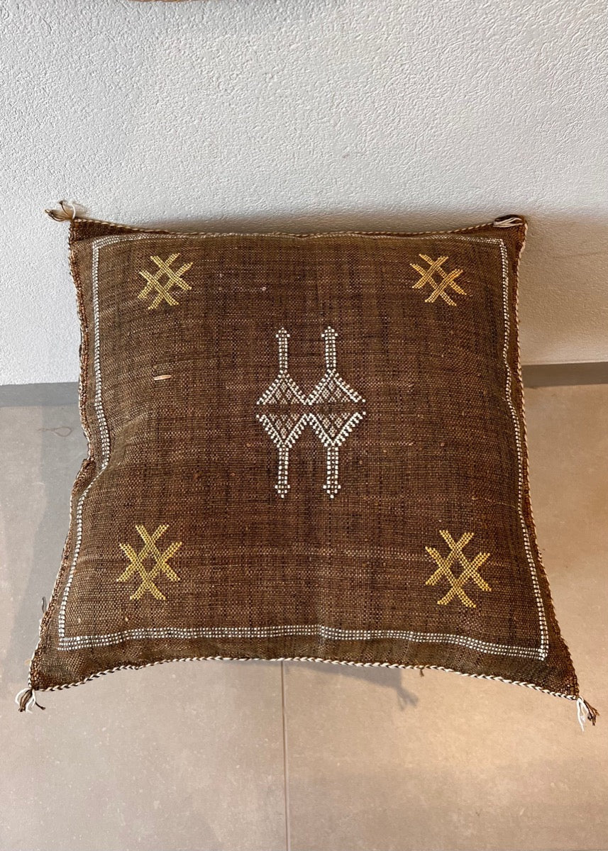 Funda Cojín de seda de cactus taupe