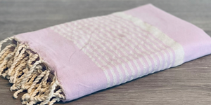 Fouta toalla Ibiza Lux Rayas Plata violeta 2mx2m