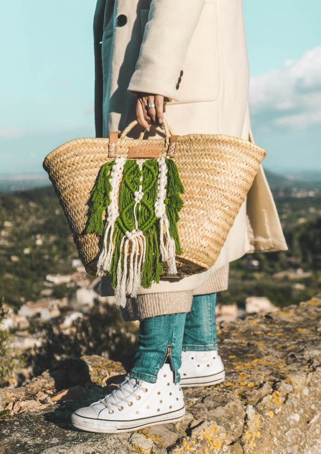 Capazo de palma y macrame by muxu from ibiza